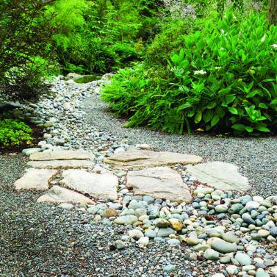 Gravel Pathway with Flagstone