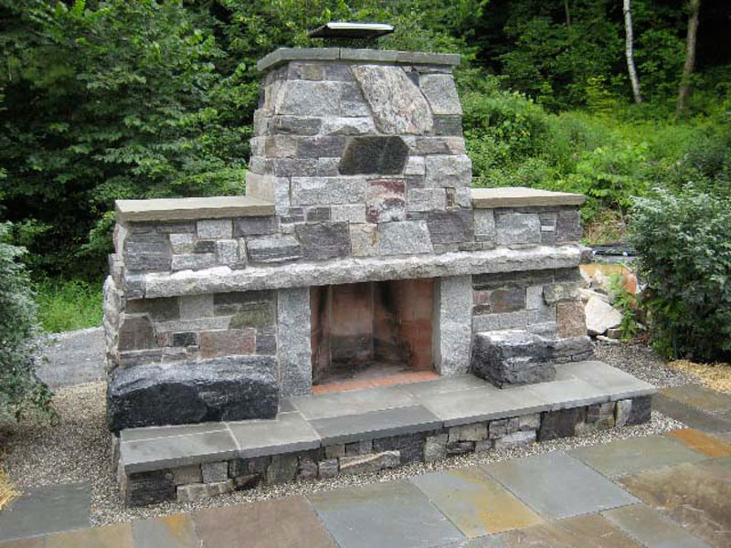 Outdoor Brick Fireplace